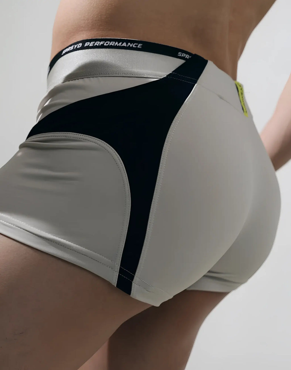 SupaWear spr verve trunk underwear in pale grey with silver and black sleek athletic design for performance use
