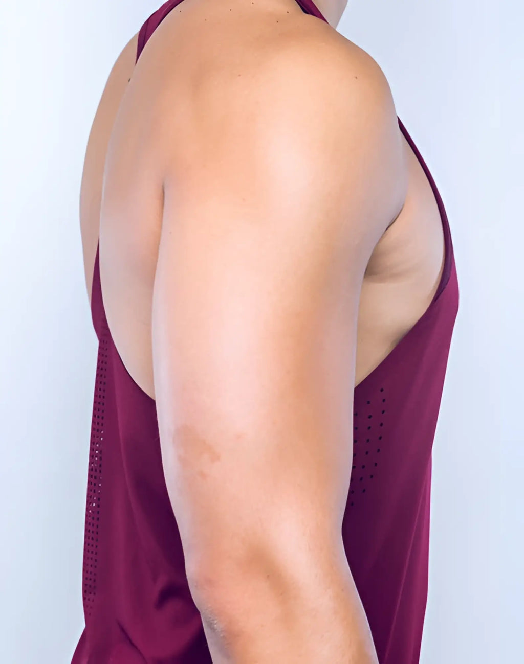 Supawea spr y-tank deep purple maroon athletic tank top with breathable mesh side panels for performance wear