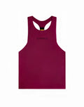 Maroon SUPAWEAR SPR Y-Tank with racerback design and subtle perforated side panels shown from the back side