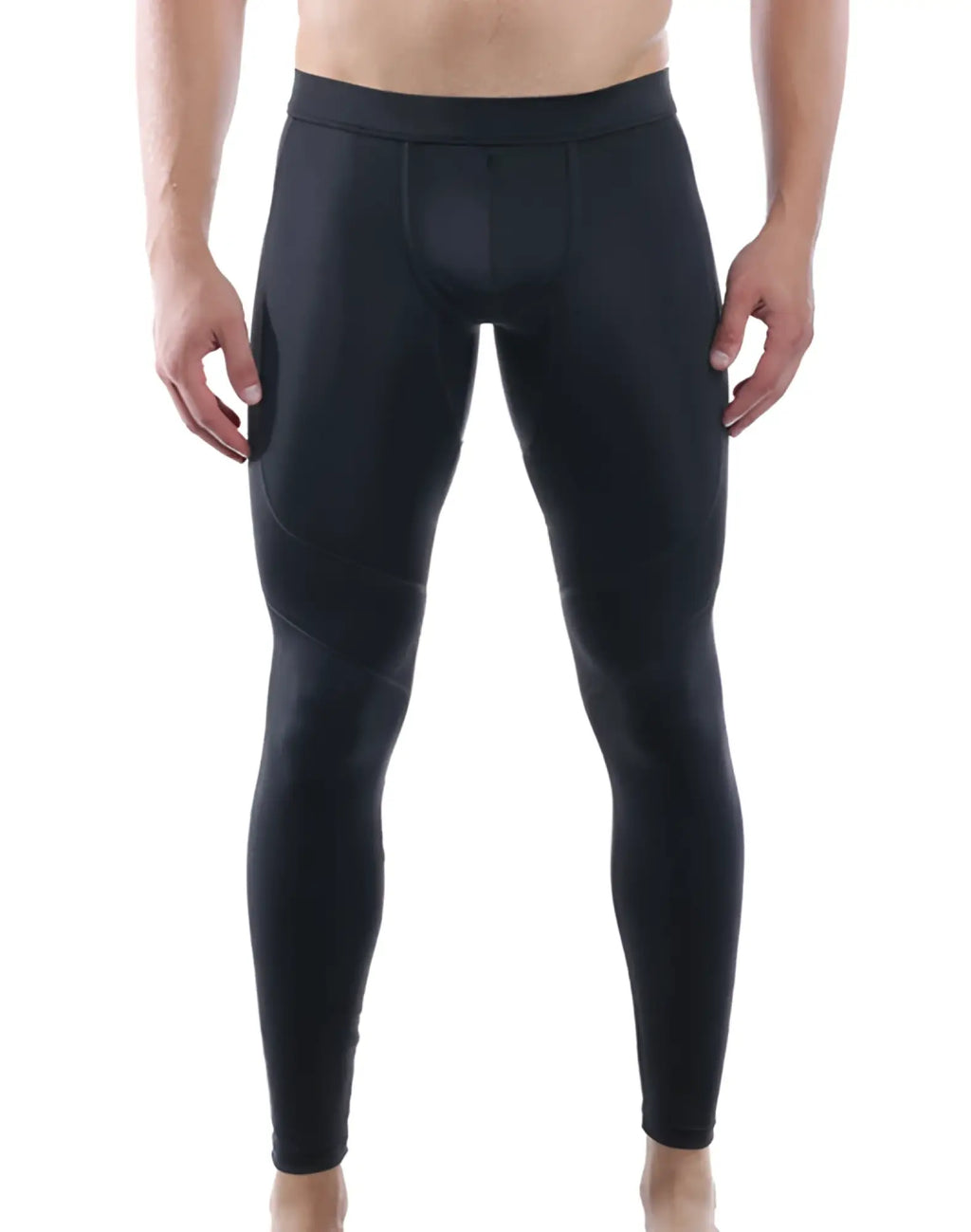 SupaWear strike tights in black featuring form-fitting smooth stretchy fabric with subtle side paneling