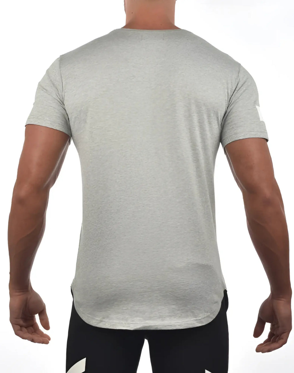 Gray heathered SUPAWEAR SUP cotton t-shirt with crew neck and short sleeves for casual wear
