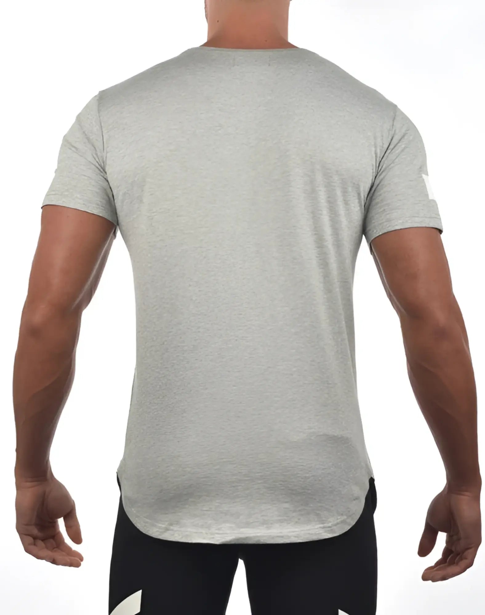 Gray heathered SUPAWEAR SUP cotton t-shirt with crew neck and short sleeves for casual wear
