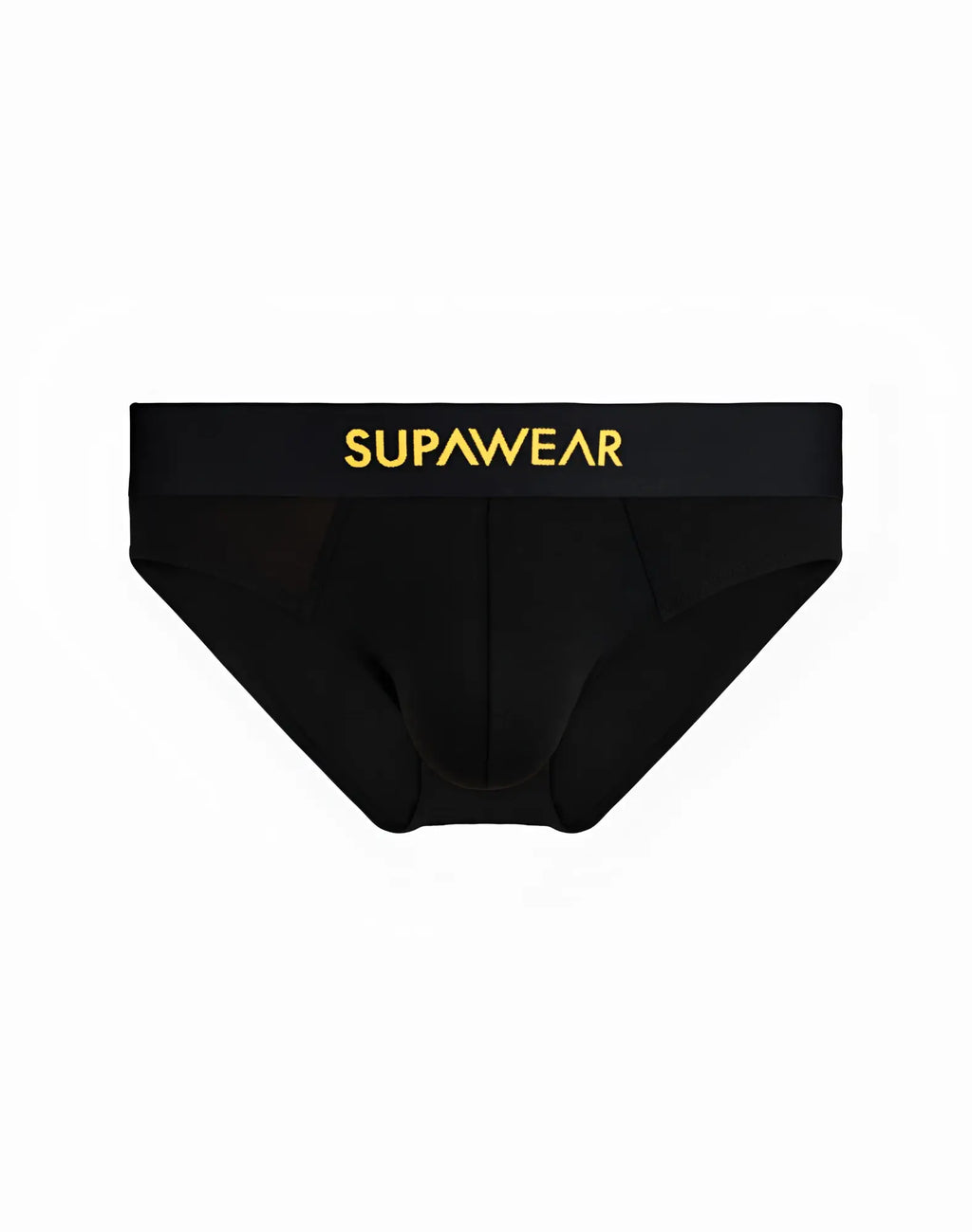 Black supawear just supa brief underwear with gold lettering on waistband soft breathable fabric