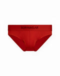Red supawear just supa brief underwear with smooth form-fitting design and elastic waistband front view