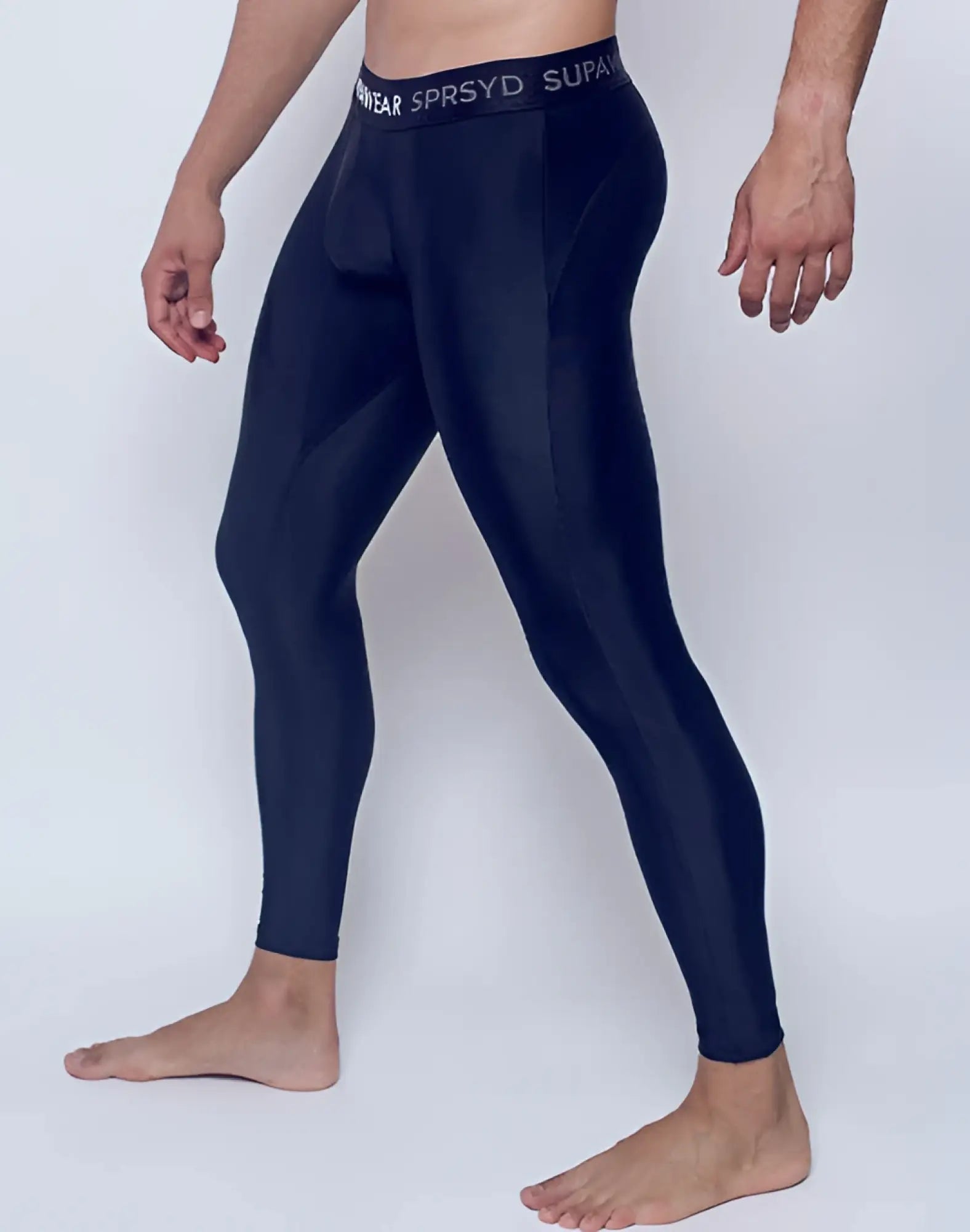 Black supawear supa pro training tights with branded sprsyd supa waistband designed for compression and performance