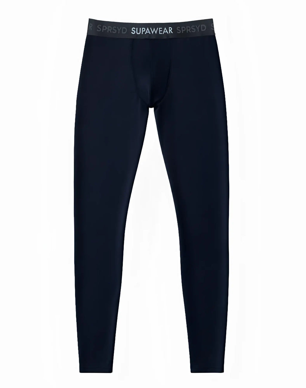 Black supawear supa pro training tights with compression fit and gray waistband featuring white brand name lettering