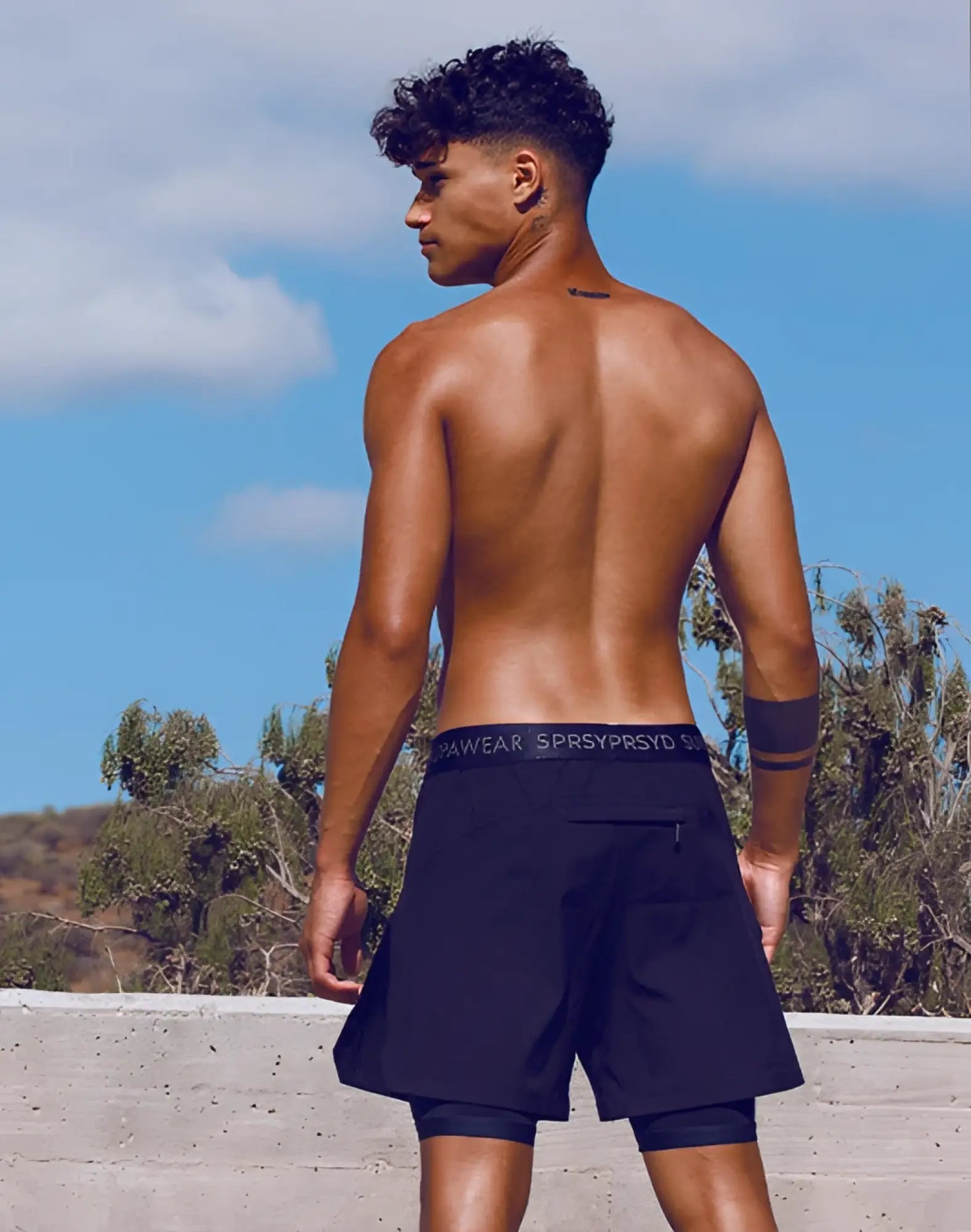 SupaWear Supa Pro workout shorts in black with sleek athletic cut and subtle branded waistband for performance use