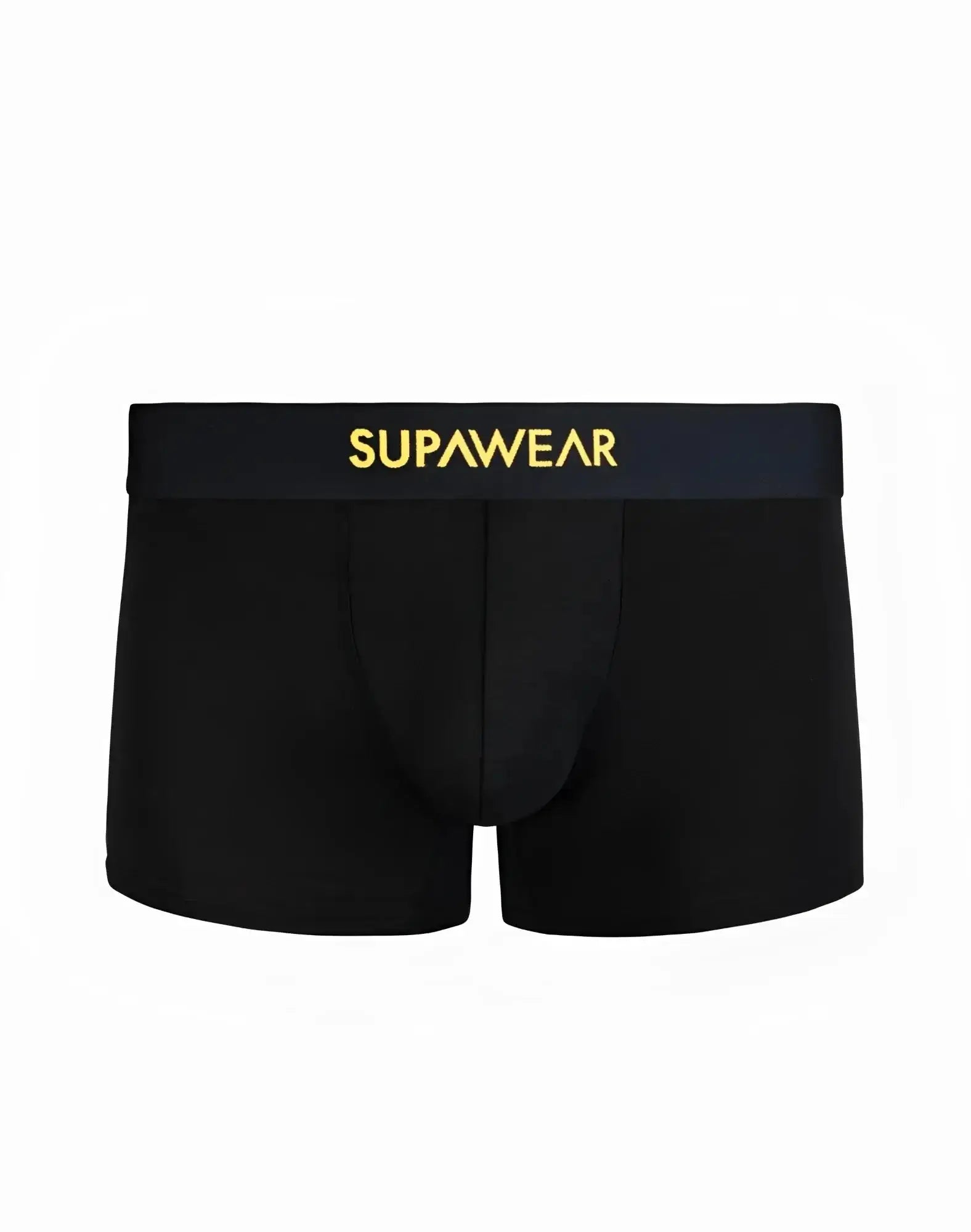 Black supawear just supa trunk boxer briefs with gold logo waistband designed for comfortable everyday wear