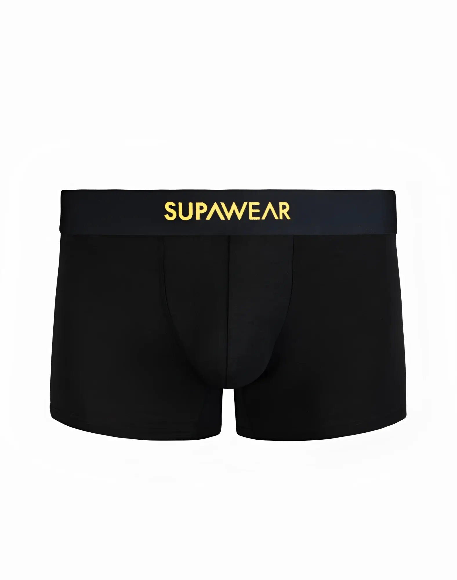Black supawear just supa trunk boxer briefs with gold logo waistband designed for comfortable everyday wear