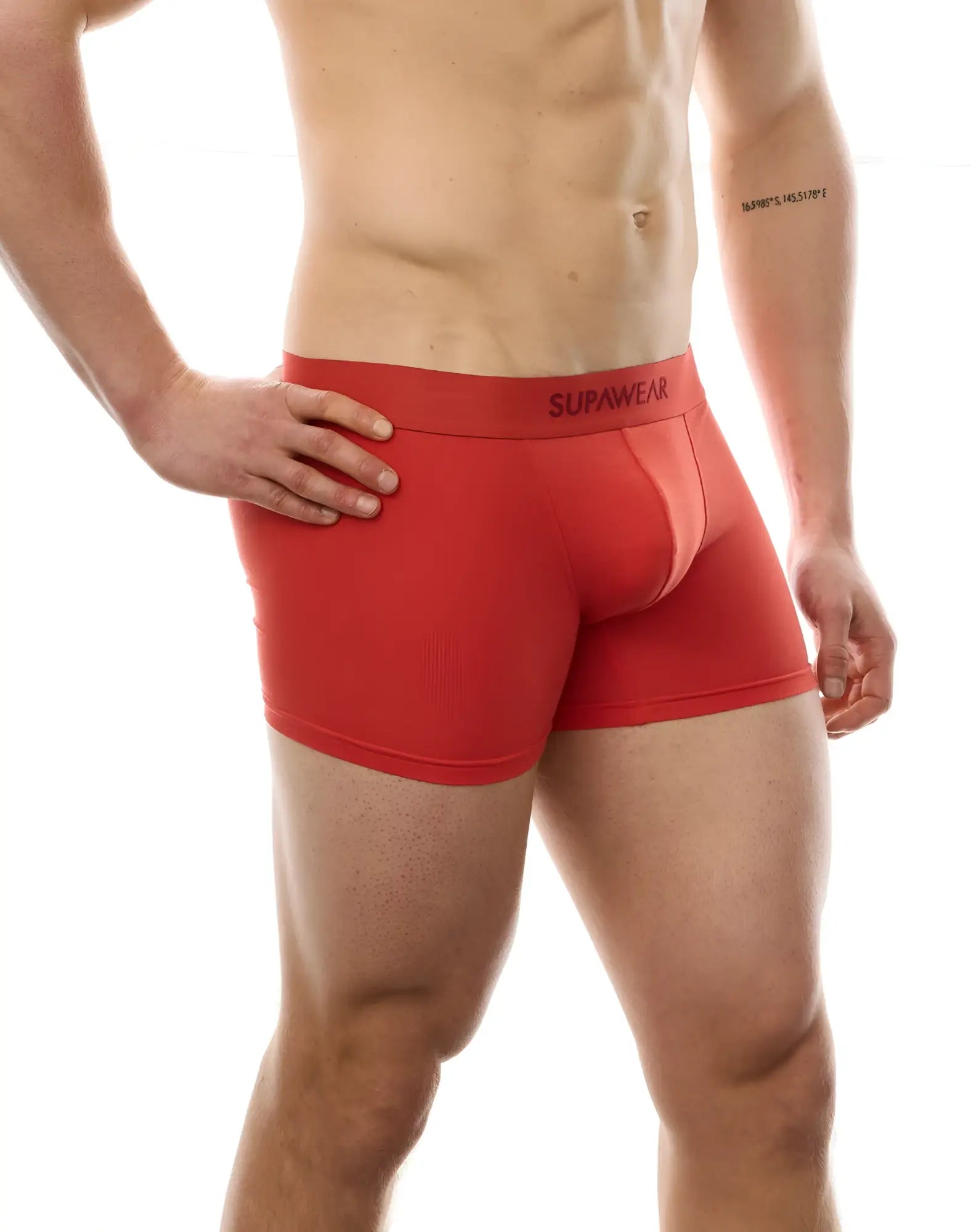 Red Supawear Just Supa Trunk underwear boxer briefs with smooth form-fitting fabric and branded waistband