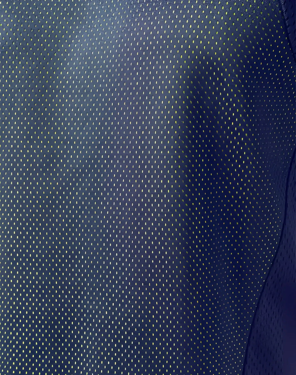 SupaWear swish mesh singlet in neon green with dark blue mesh fabric featuring a fine uniform grid pattern