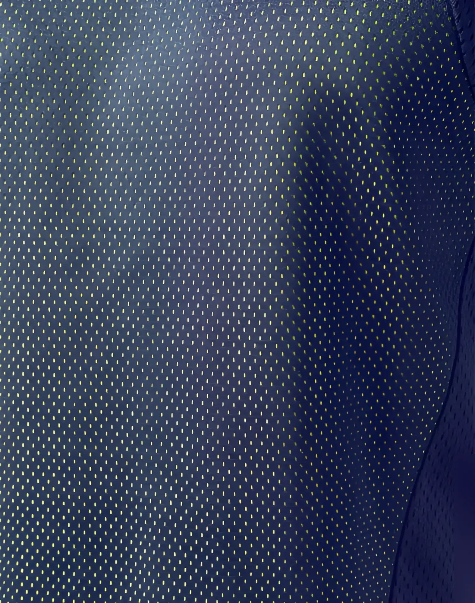 SupaWear swish mesh singlet in neon green with dark blue mesh fabric featuring a fine uniform grid pattern