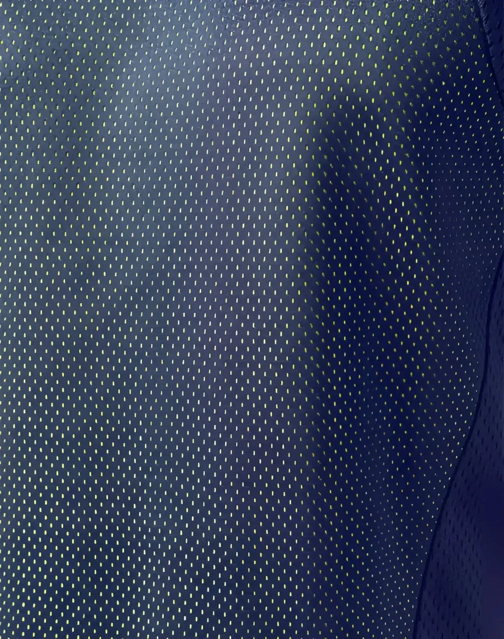 SupaWear swish mesh singlet in neon green with dark blue mesh fabric featuring a fine uniform grid pattern
