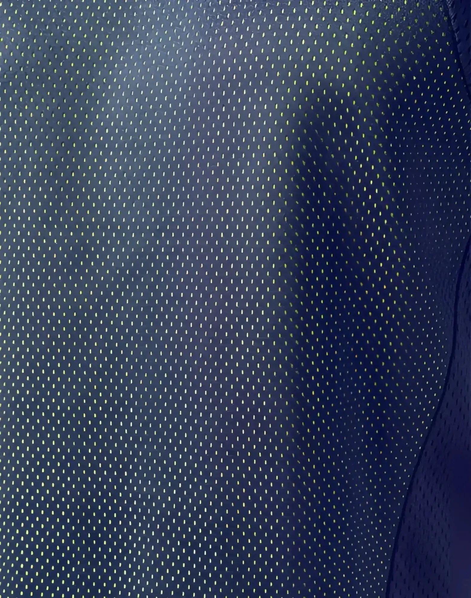 SupaWear swish mesh singlet in neon green with dark blue mesh fabric featuring a fine uniform grid pattern