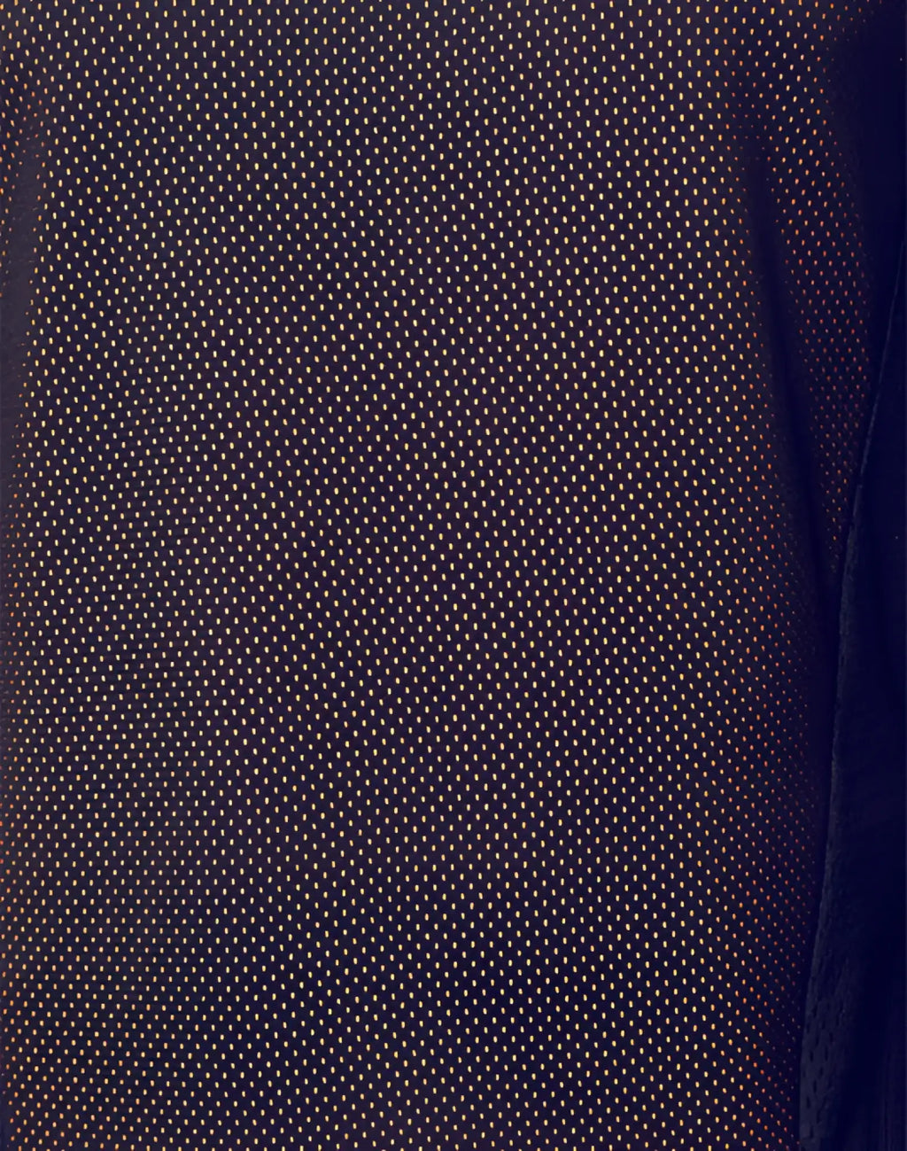 Dark navy mesh fabric with a fine grid pattern on the back of supawear swish mesh singlet neon orange