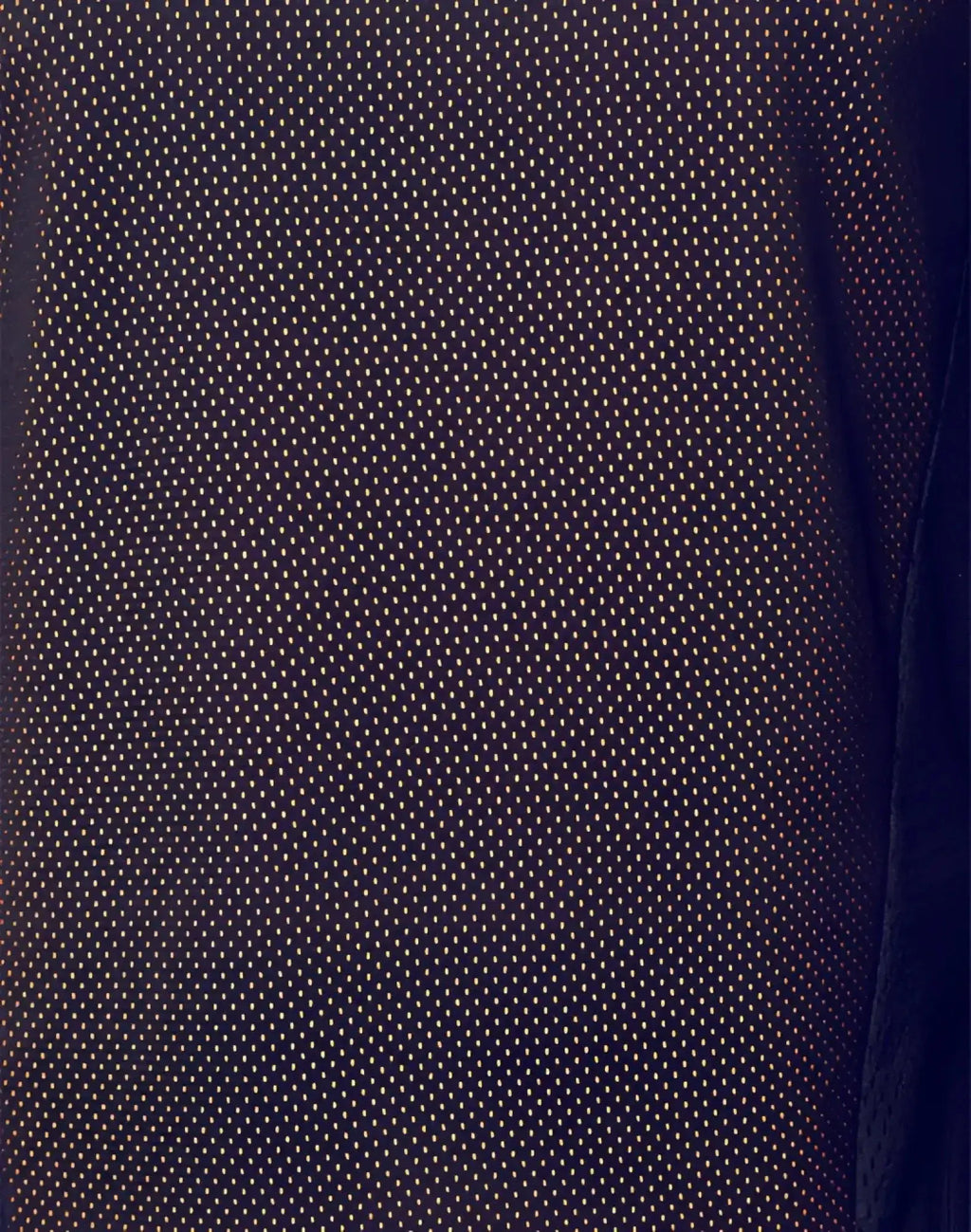 Dark navy mesh fabric with a fine grid pattern on the back of supawear swish mesh singlet neon orange