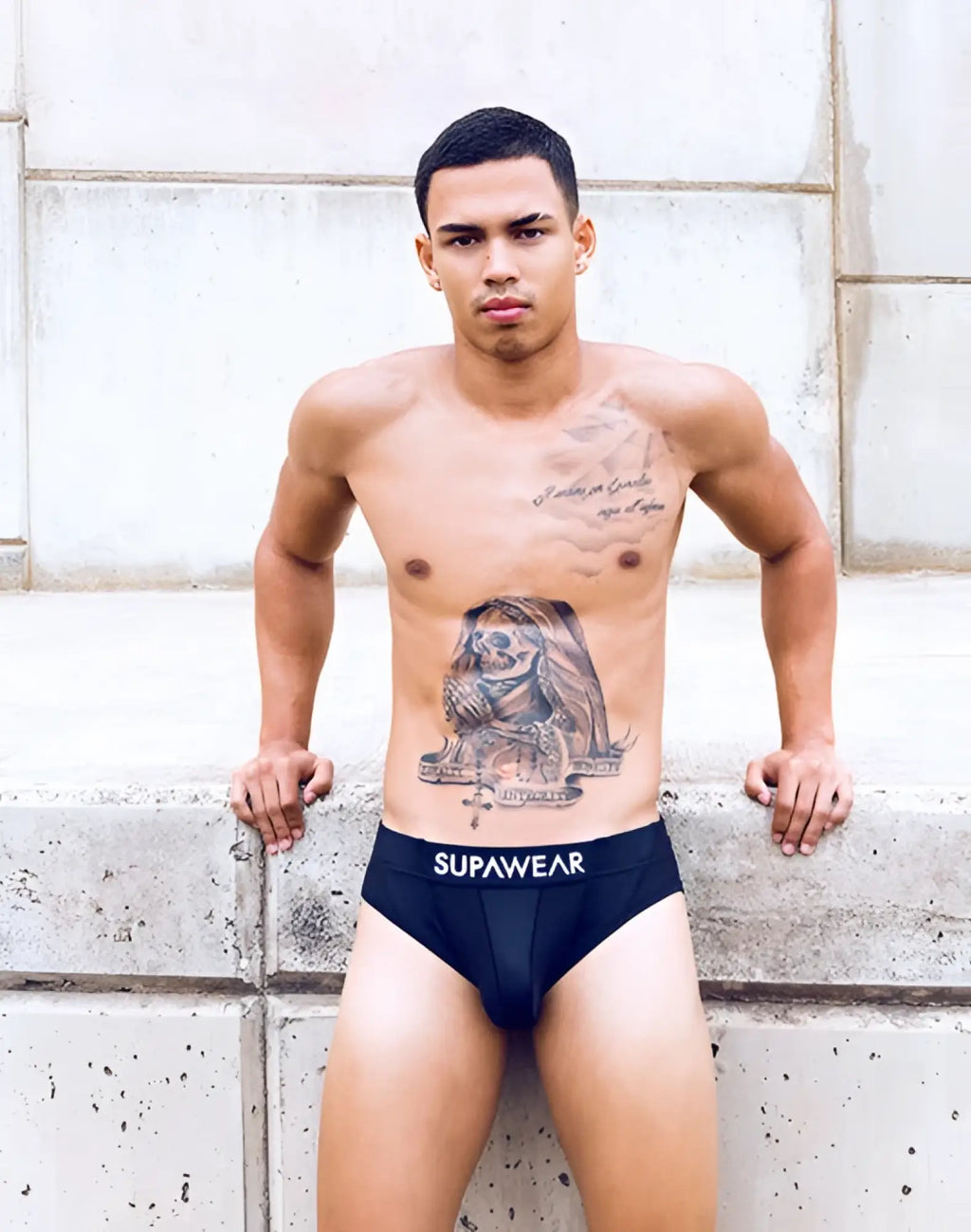 Black supawear vortex brief underwear with sleek form-fitting design for comfortable everyday wear