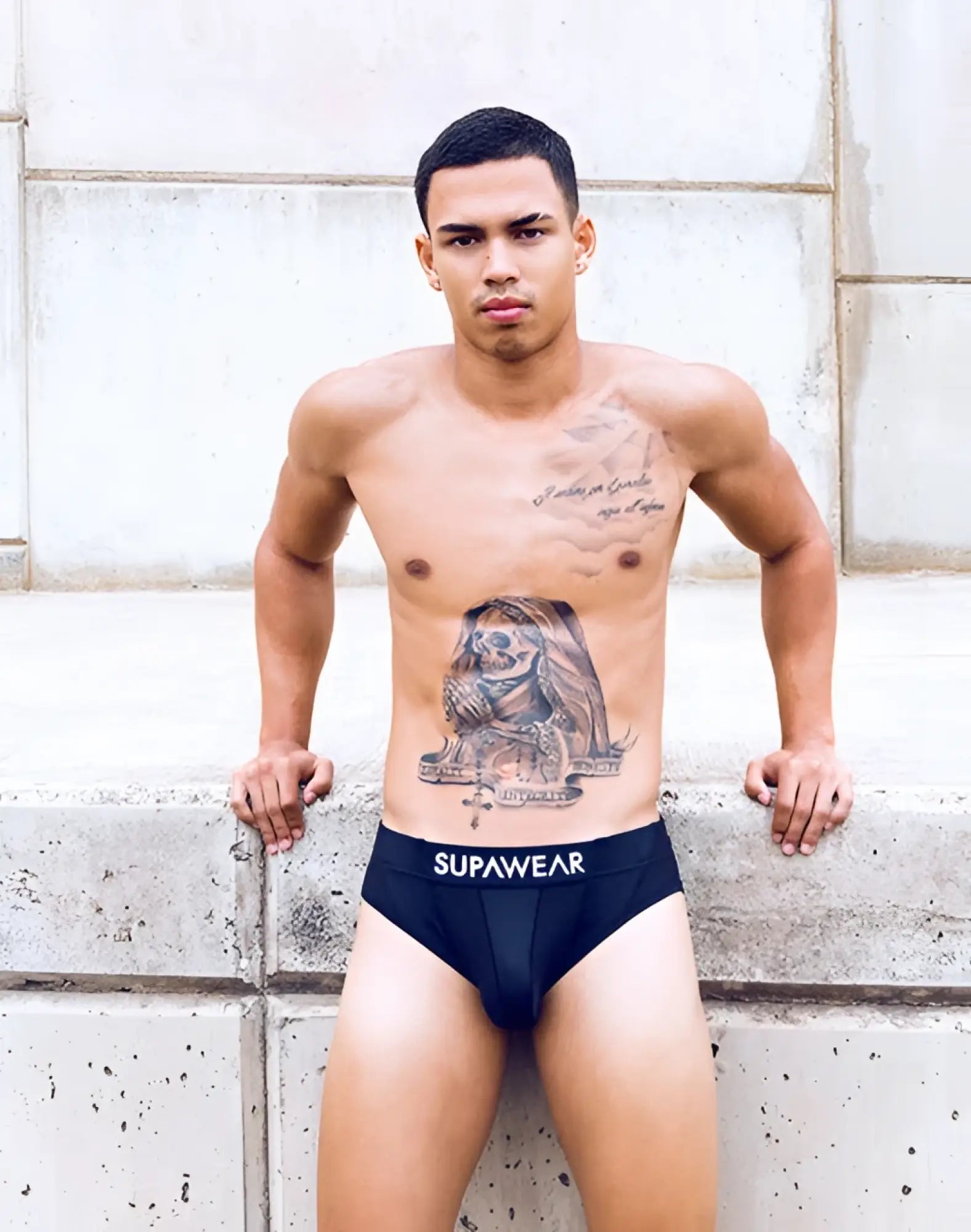 Black supawear vortex brief underwear with sleek form-fitting design for comfortable everyday wear