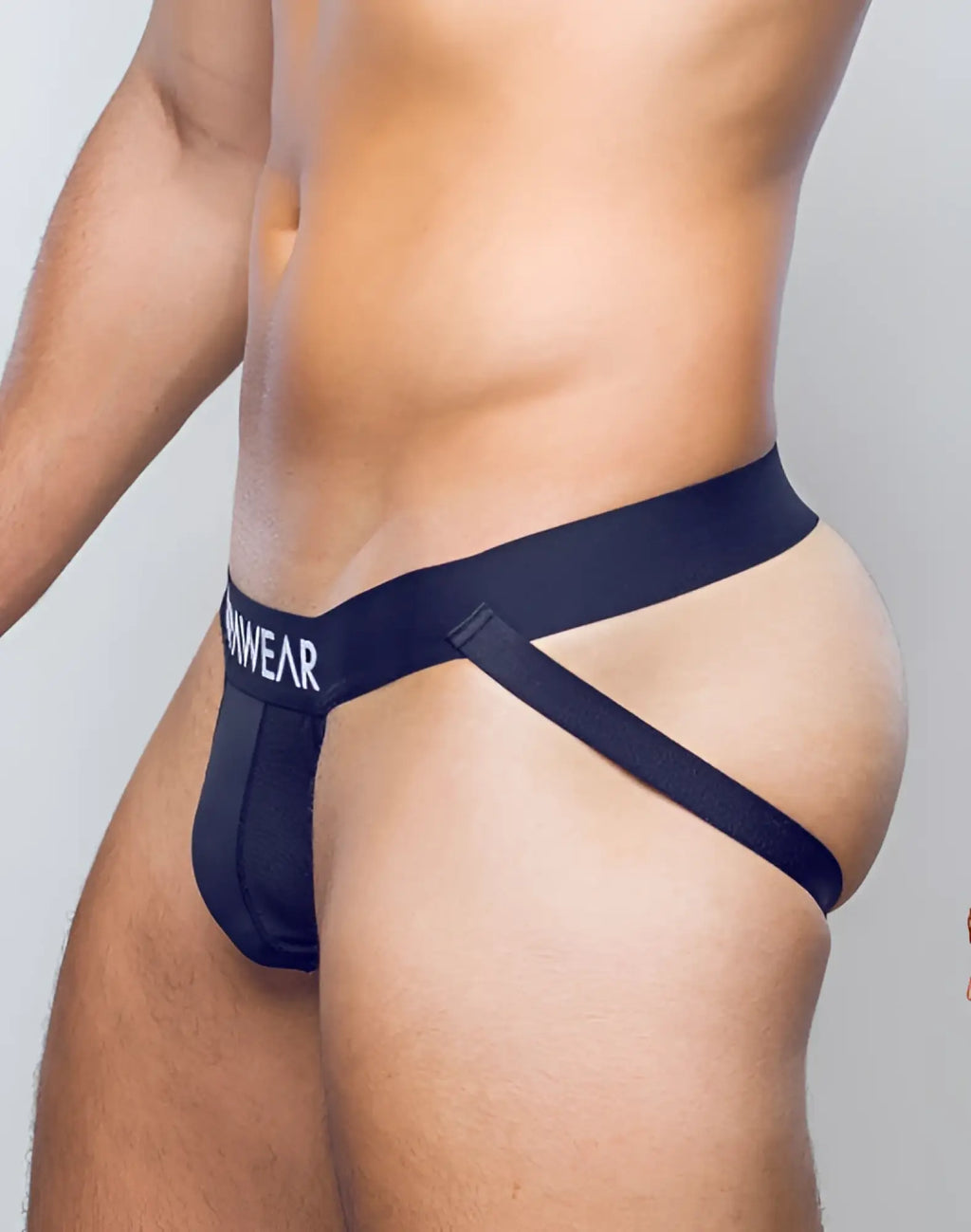 Black supawear vortex jockstrap underwear with mesh front and wide supportive straps for men