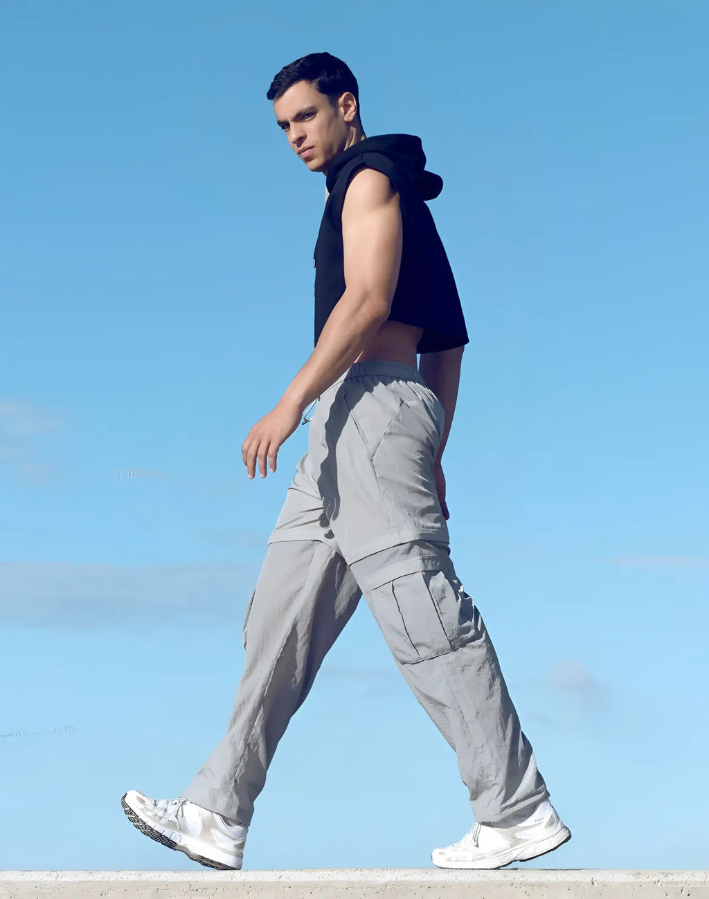 SupaWear zip-off trouser grey cargo pants with multiple pockets and a relaxed fit for versatile wear