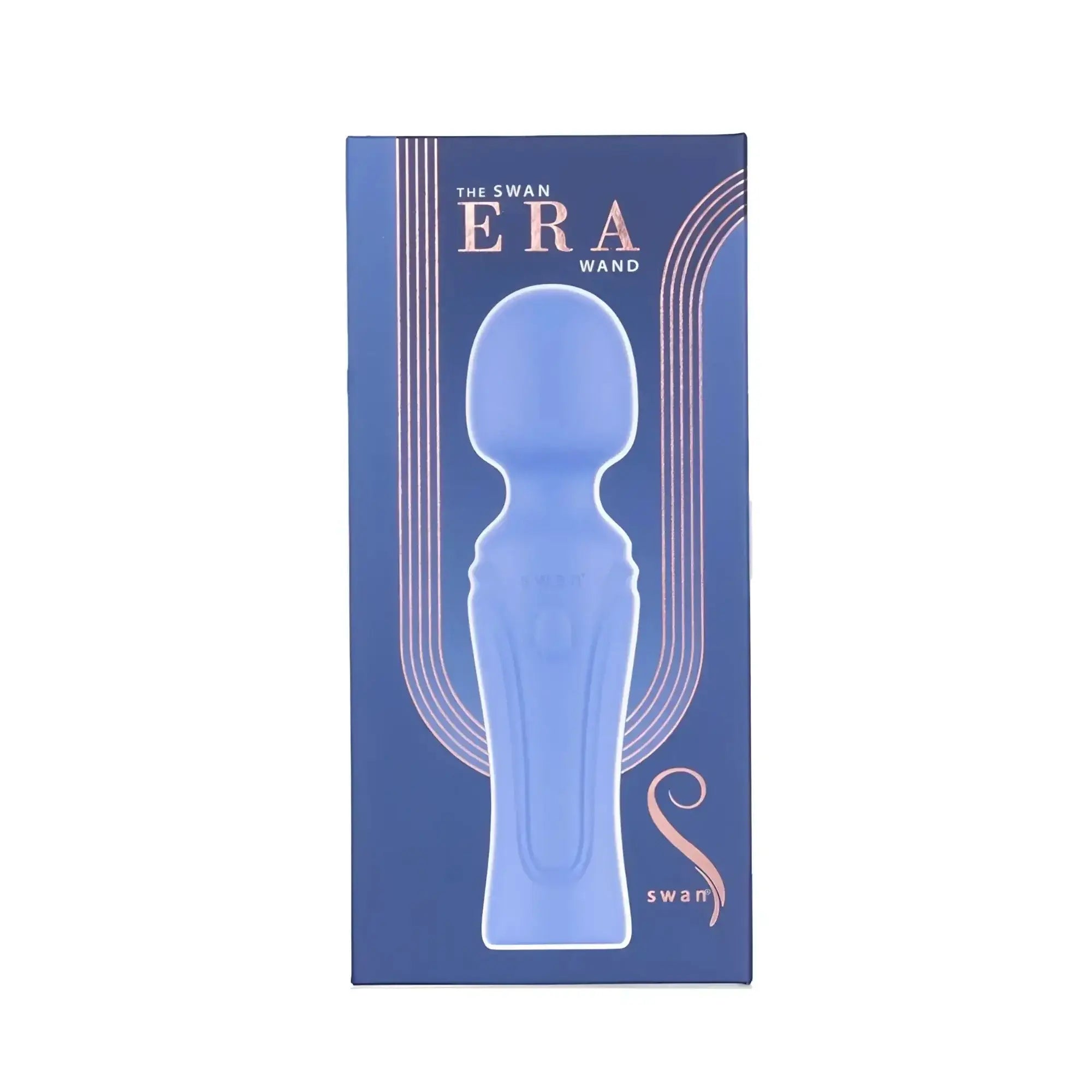 Swan Swan Era massage wand in light blue silicone with a smooth rounded head and contoured body for relaxing use