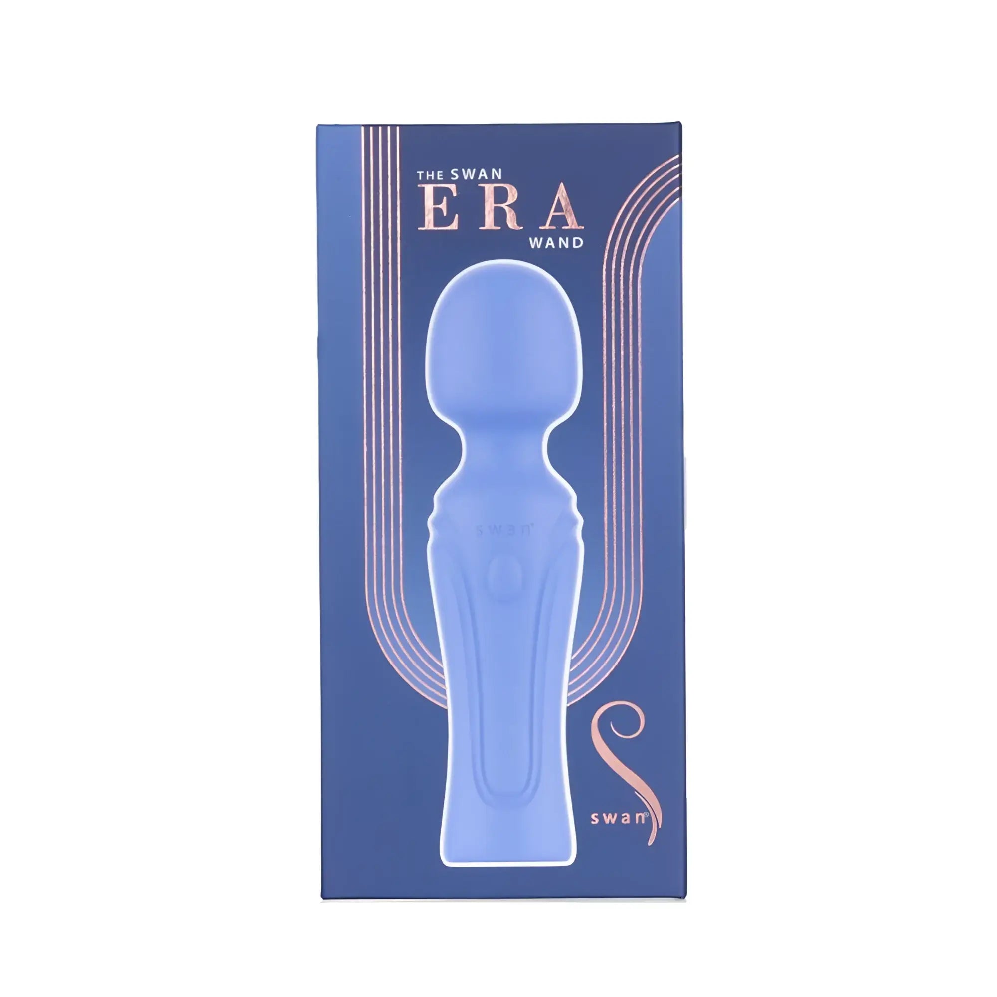 Swan Swan Era massage wand in light blue silicone with a smooth rounded head and contoured body for relaxing use