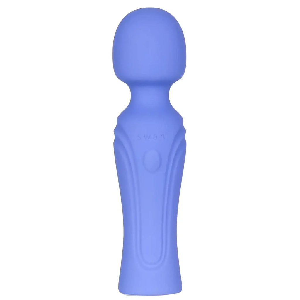A solid lavender silicone swan swan era massage wand with a smooth rounded head and ergonomic grip