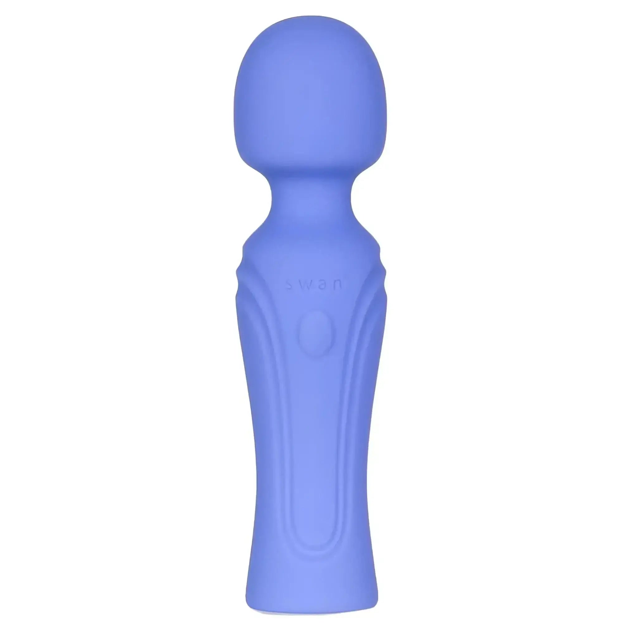 A solid lavender silicone swan swan era massage wand with a smooth rounded head and ergonomic grip