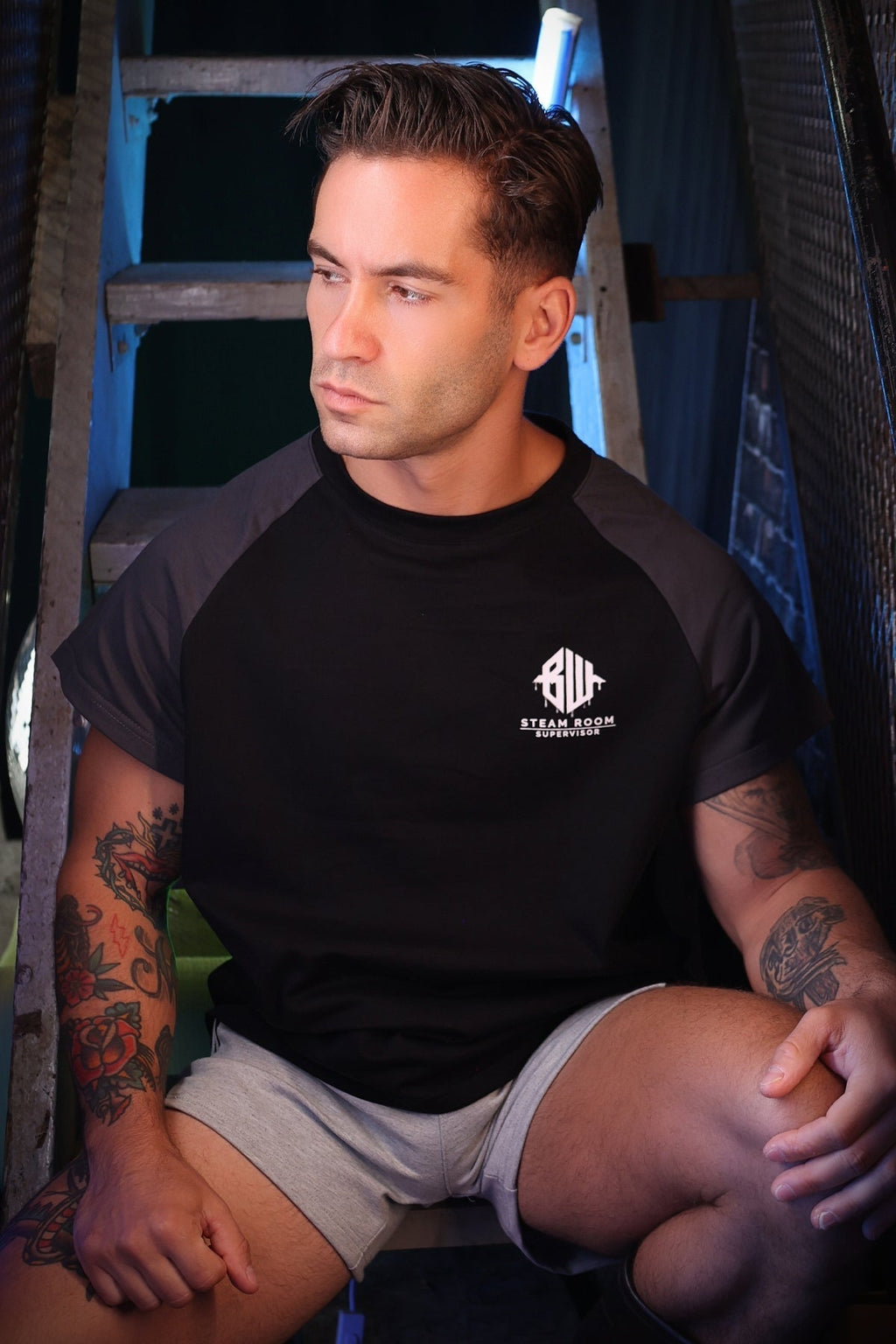 Breedwell Gay Men's Sweat & Sin Raglan Tee