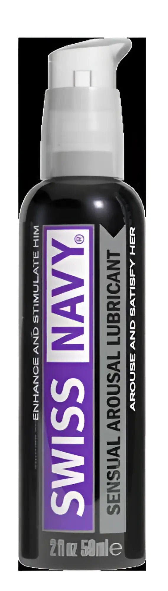 Swiss Navy arousal gel 2oz black bottle with white pump dispenser sensual lubricant for intimate use