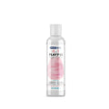 A clear plastic bottle of swiss navy playful flavours 4 in 1 cotton candy warming kissable lubricant 1oz