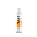 Clear plastic bottle with white cap and mango label of Swiss Navy playful flavours 4 in 1 mango 1oz lubricant
