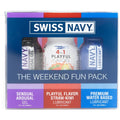 Swiss Navy weekend fun pack with three 1 fl oz bottles including purple arousal gel and flavored lubricants