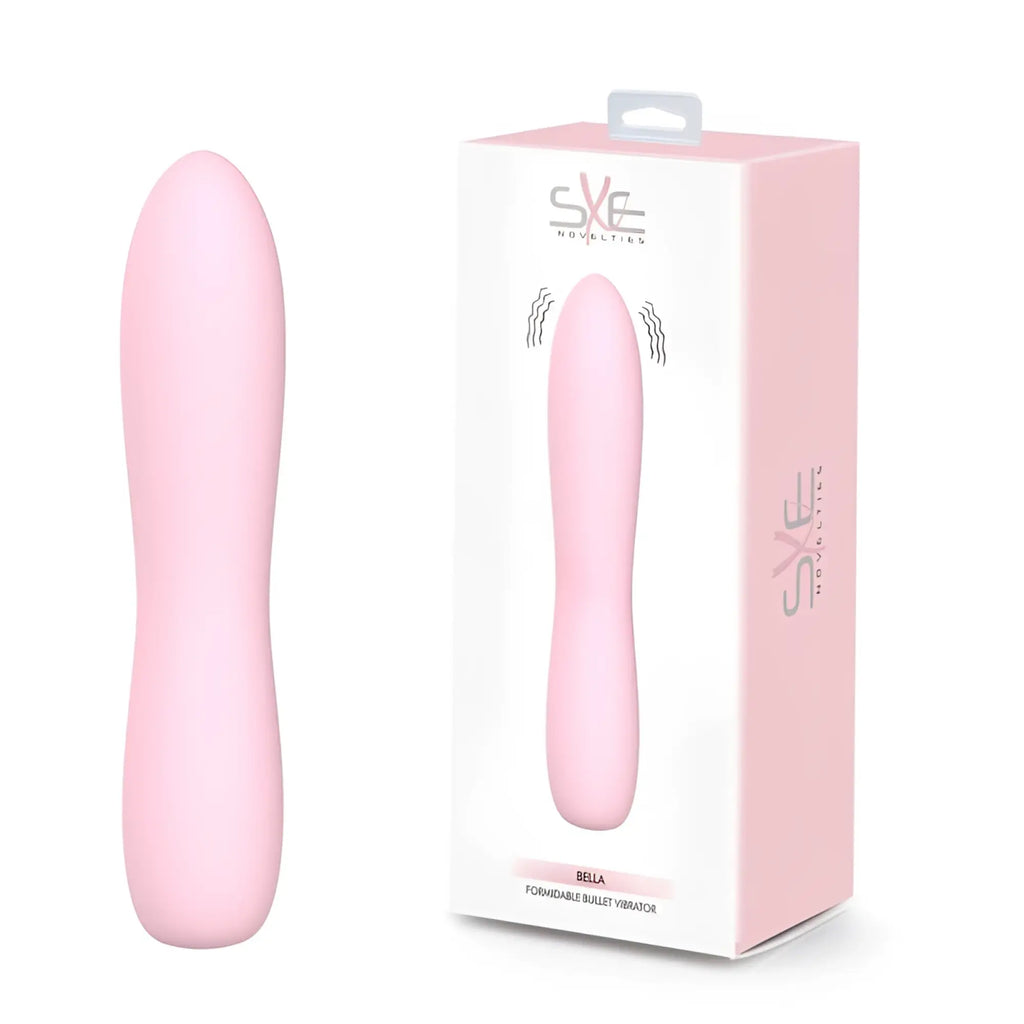 Pink sxe bella silicone 140mm bullet massager vibrator with formable design for personal massage