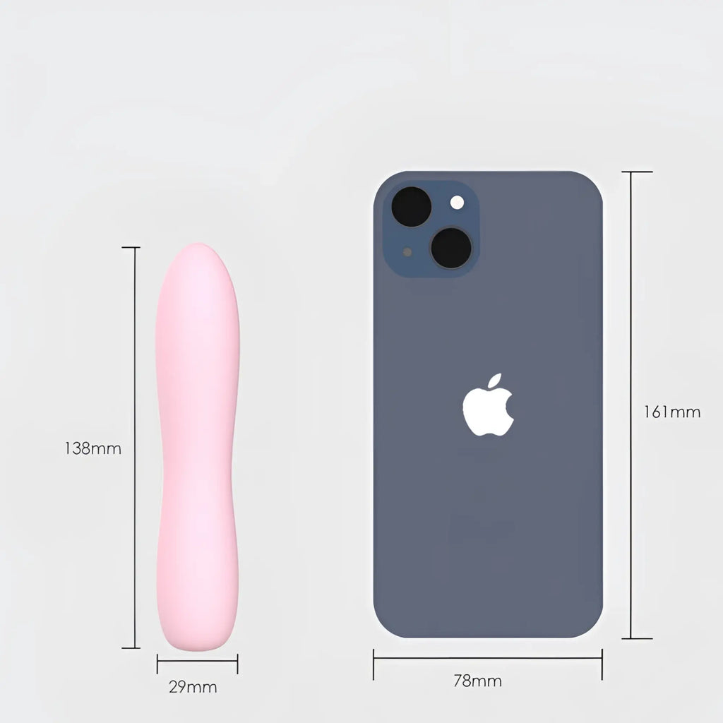 Pink silicone bullet massager 140mm tall 29mm wide designed for targeted vibration and relaxation