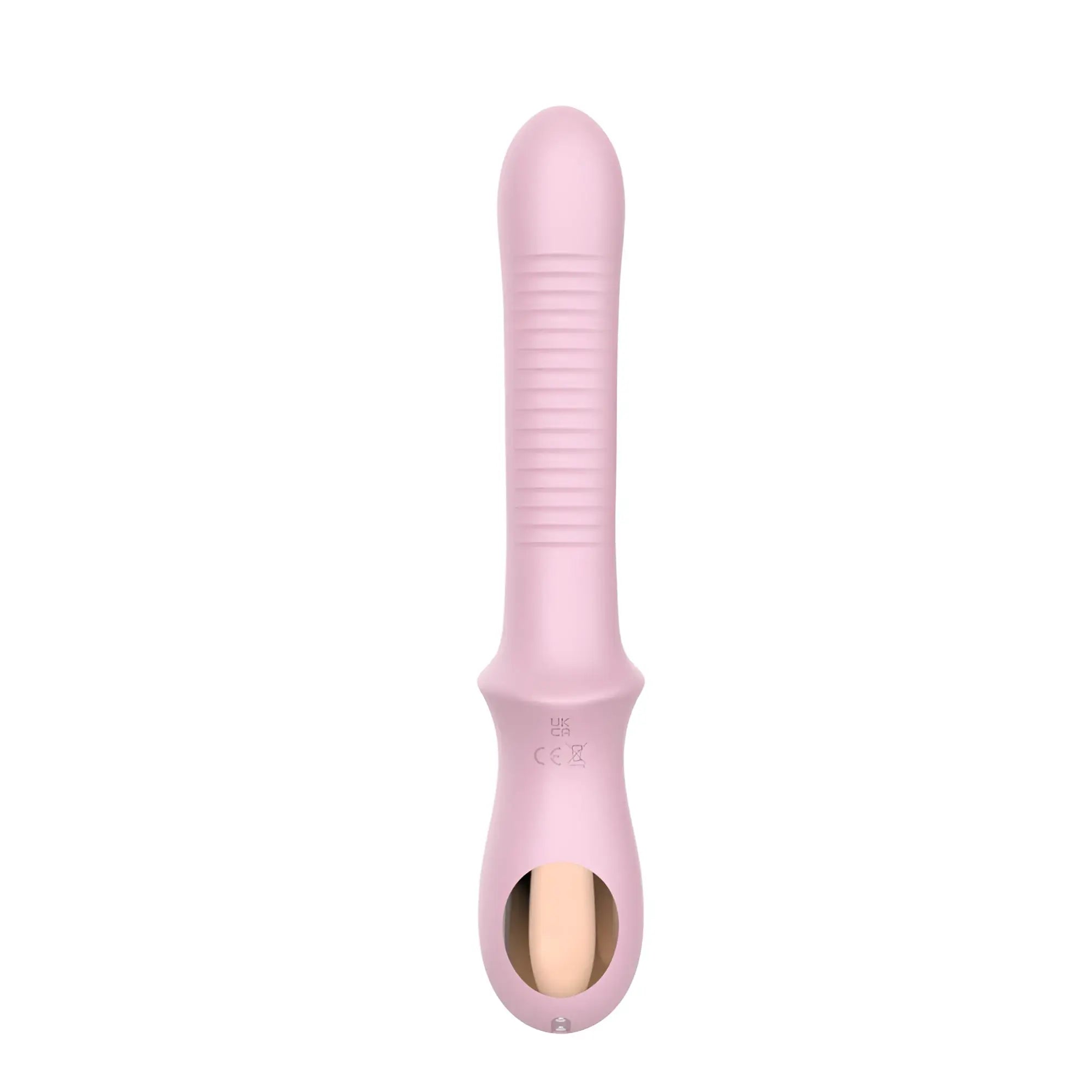 Pink silicone-handled SXE SXE Fannie USB multi-mode rabbit vibrator with beige internal component