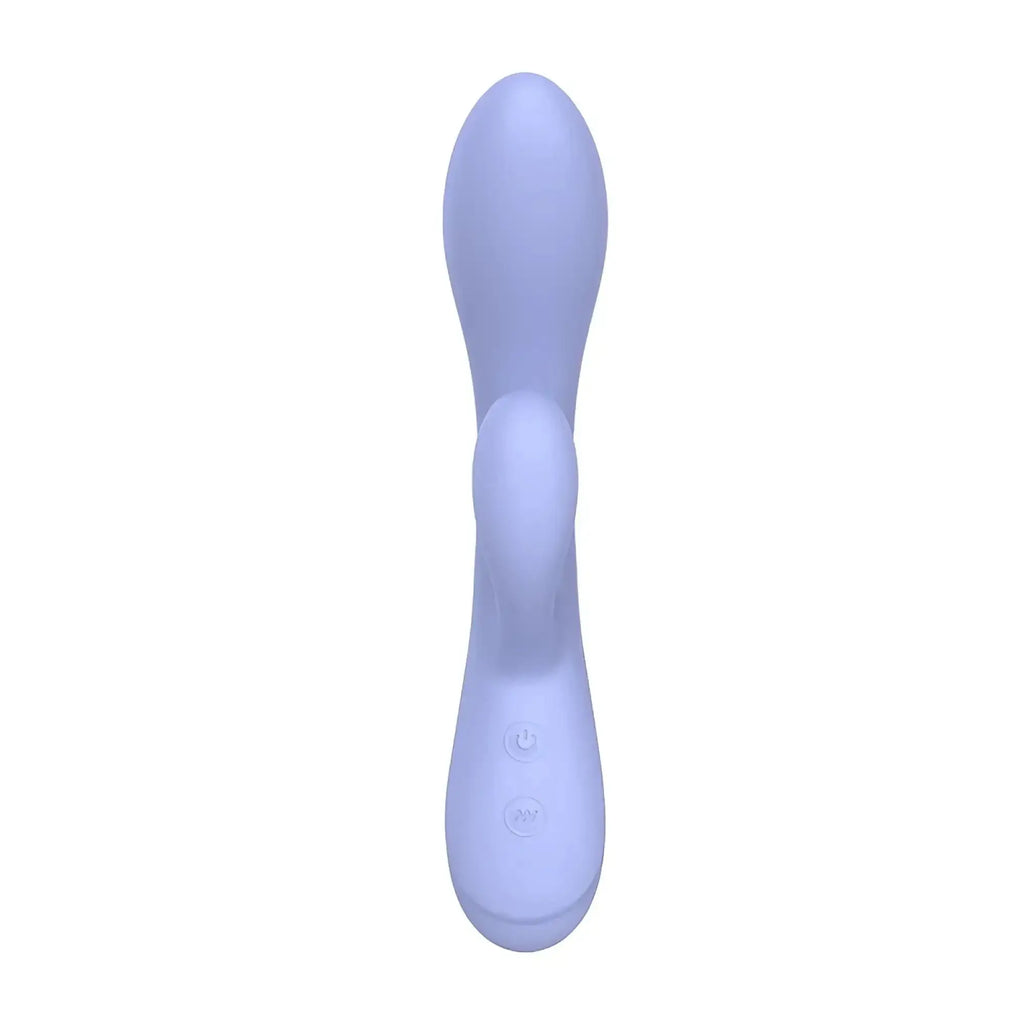 SxE harmony g-spot rabbit in sleek lavender silicone with smooth rounded design and two control buttons on the handle
