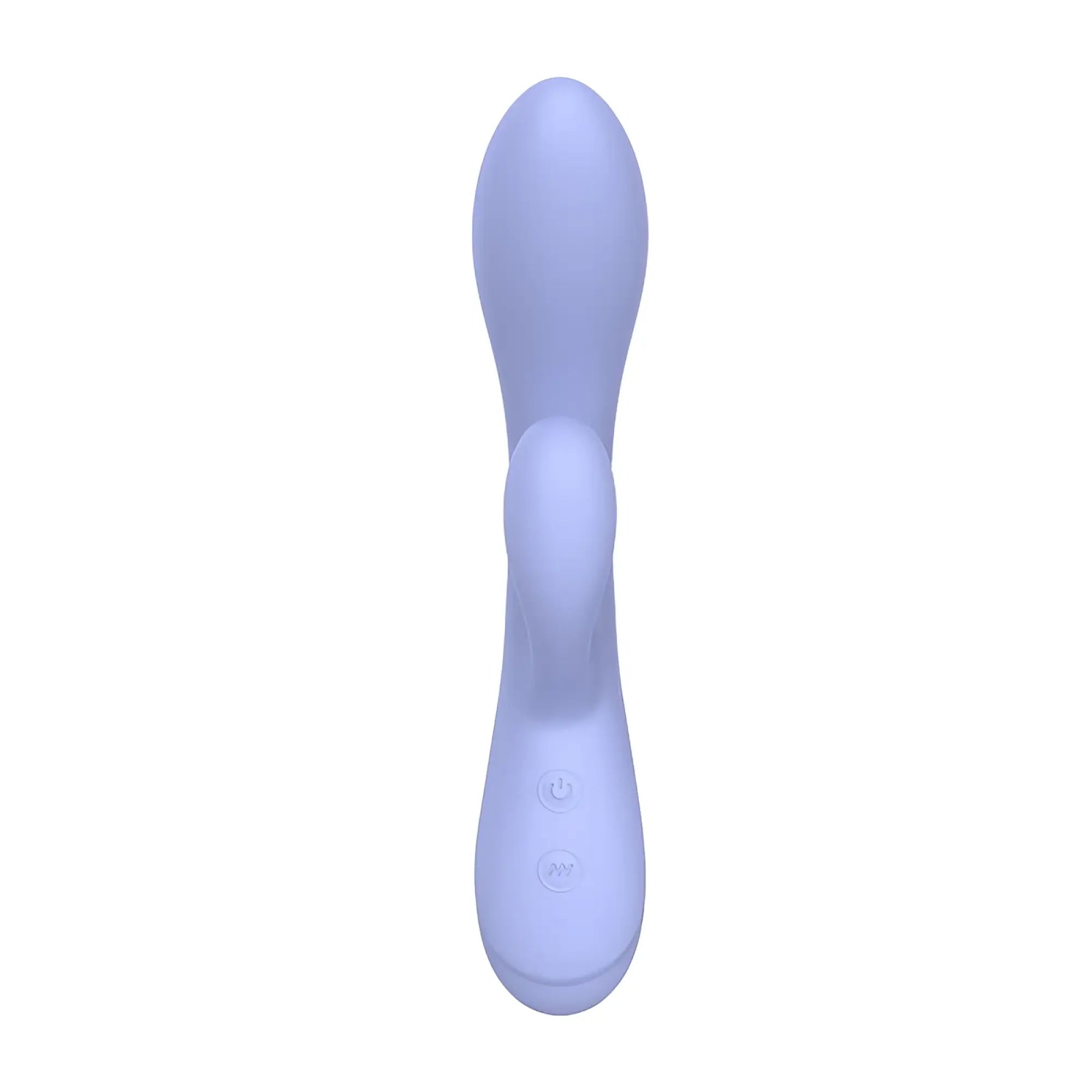 SxE harmony g-spot rabbit in sleek lavender silicone with smooth rounded design and two control buttons on the handle