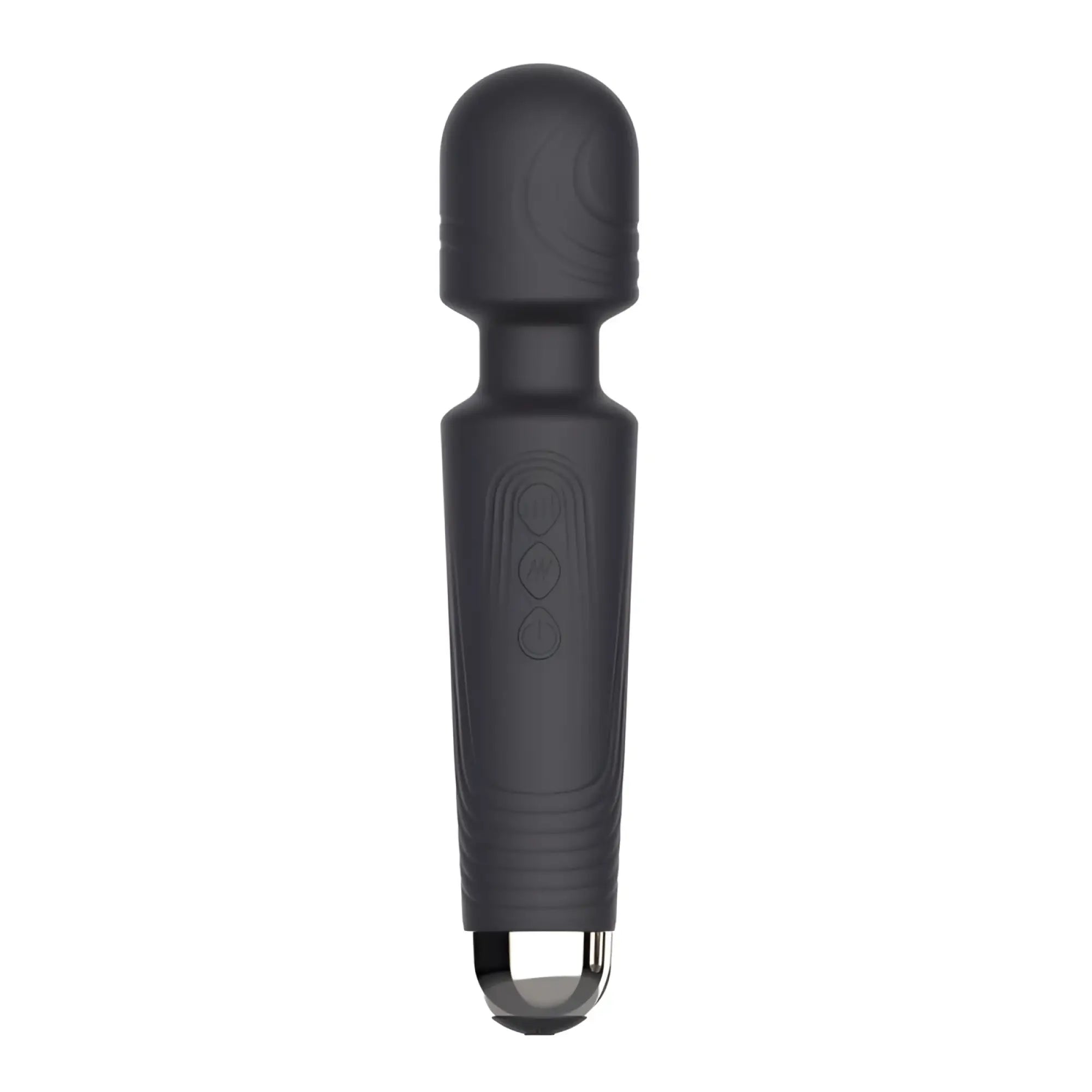 Black silicone-wrapped SXE SXE Juliet USB 20 mode massage wand with metallic tip and textured grip for versatile use
