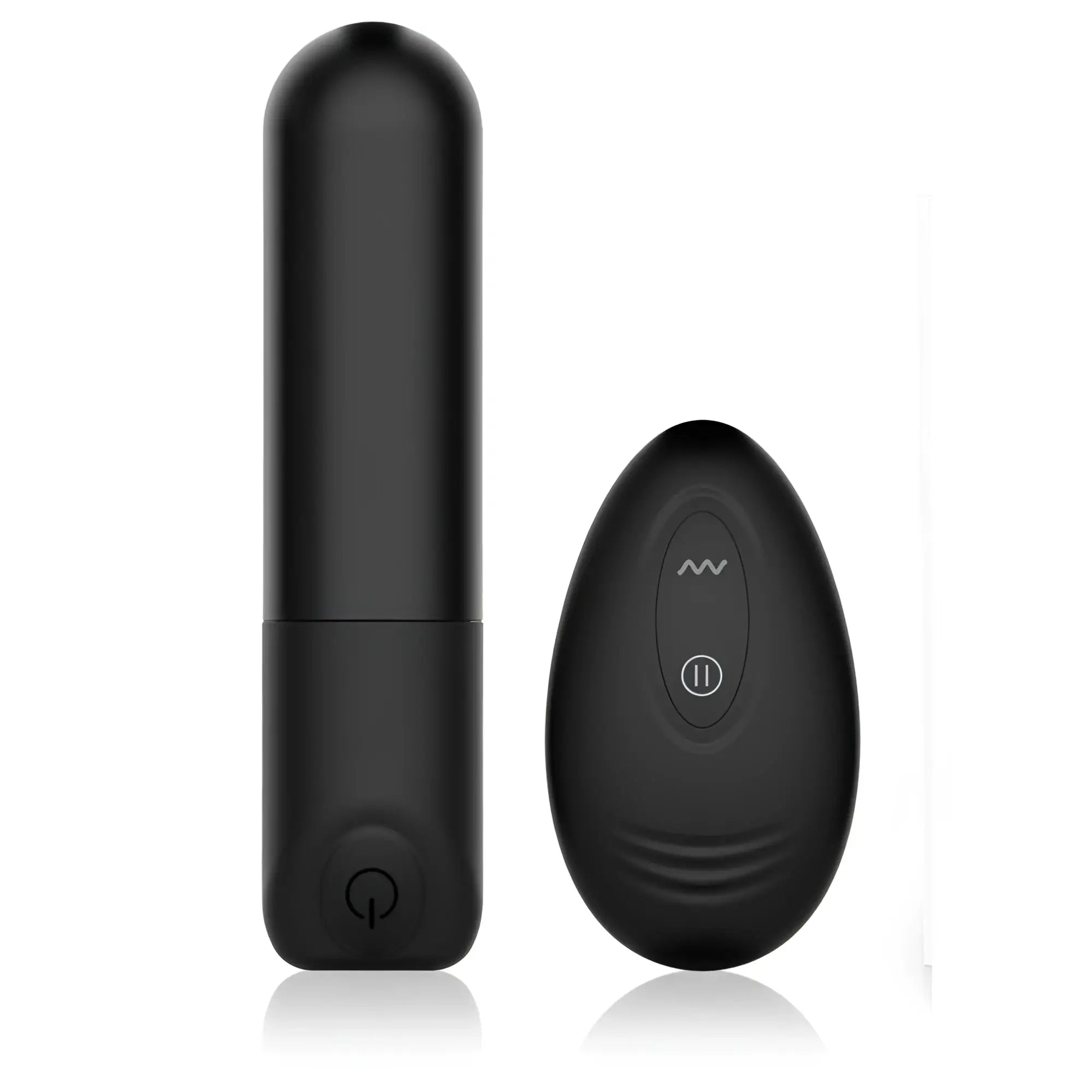 Sxe sxe ricardo remote control bullet vibrator black cylindrical silicone vibrator with matching oval remote and two buttons