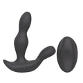 Black silicone remote-controlled anal vibrator with oval control pad sxE sxE ricky wearable vibrator with remote