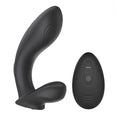 Black silicone sxE sxE roger remote control prostate massager with ergonomic curved design and matching controller
