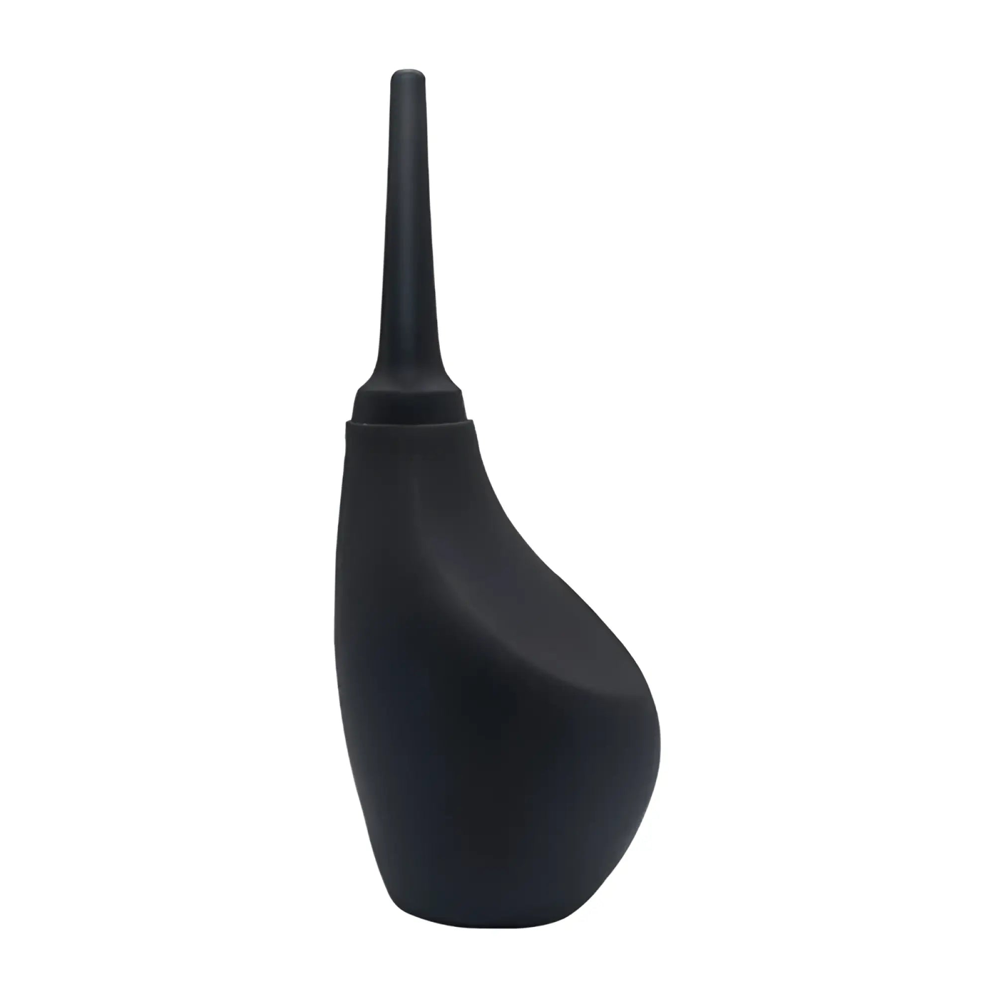 Black silicone ergonomic anti-backflow douche 360ml with slender nozzle bulb syringe for hygienic use