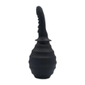 Black silicone anal douche with ribbed body and twisted nozzle designed for anti-backflow 310ml SXE model