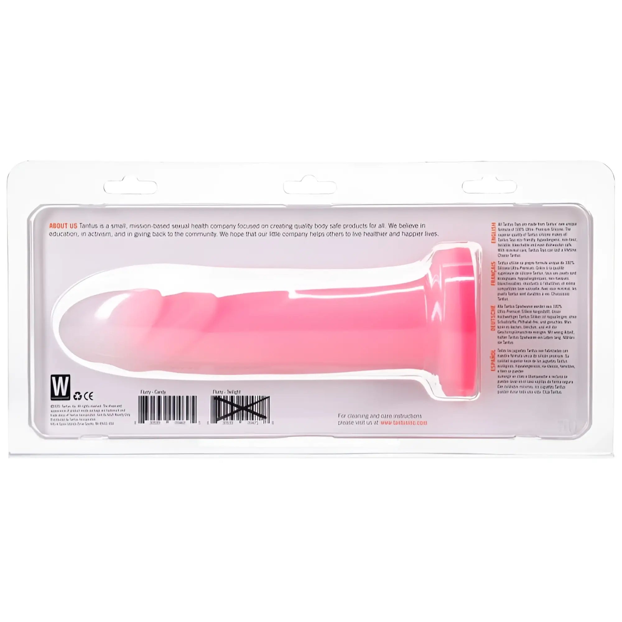 Pink silicone Tantus Flurry dual density dildo with smooth ergonomic design and rounded edges in rose quartz color