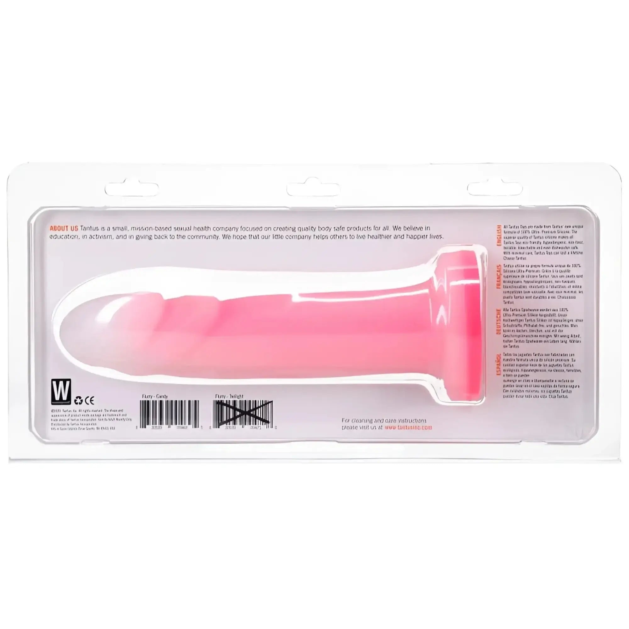 Pink silicone Tantus Flurry dual density dildo with smooth ergonomic design and rounded edges in rose quartz color