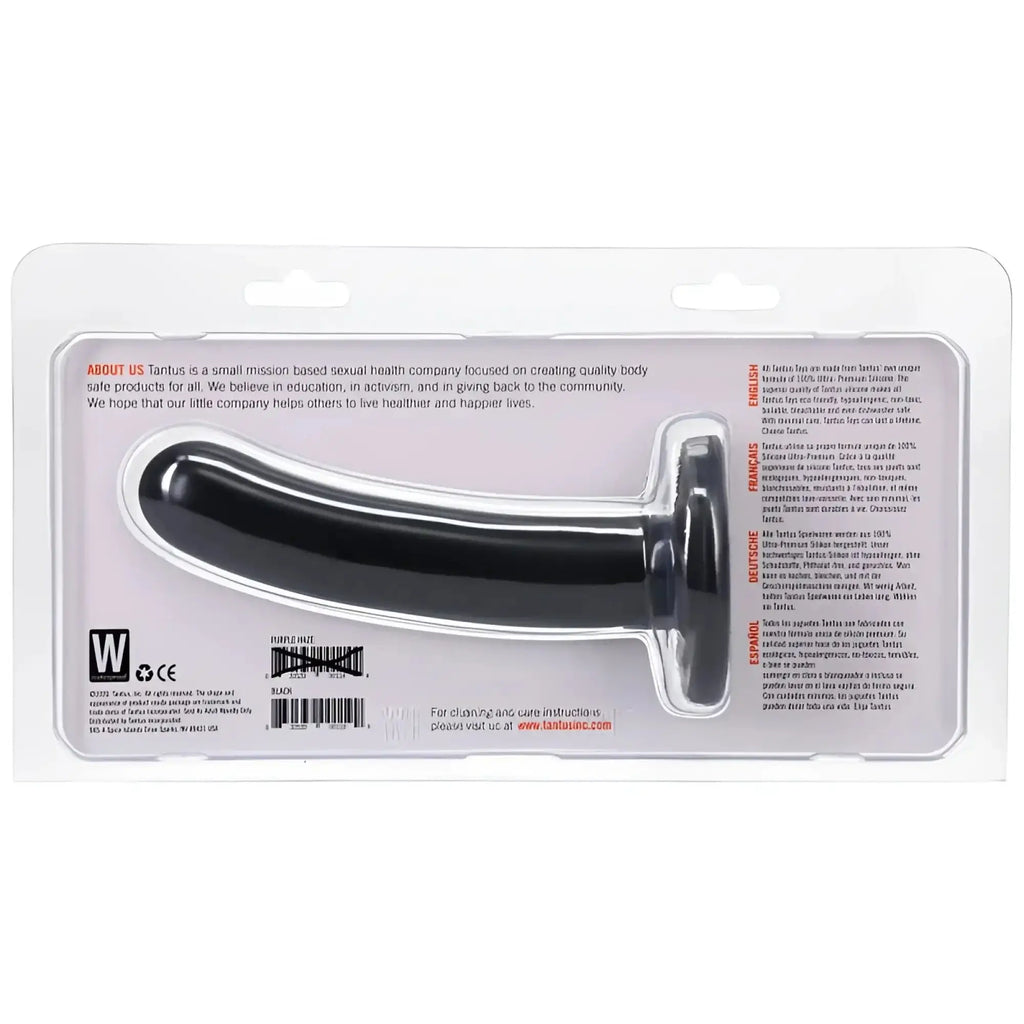 Black silicone tantus silk dildo medium onyx with sleek ergonomic design and smooth finish