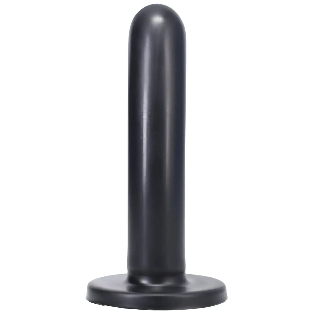 Black silicone dildo with rounded head and flat base medium onyx by tantus for versatile pleasure use