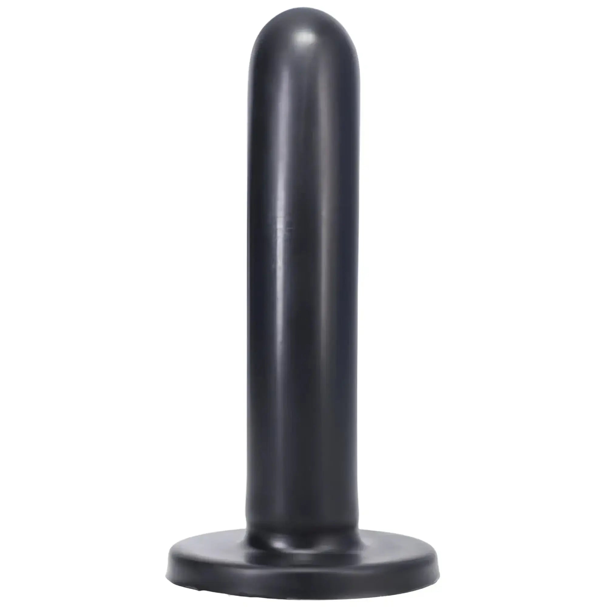 Black silicone dildo with rounded head and flat base medium onyx by tantus for versatile pleasure use