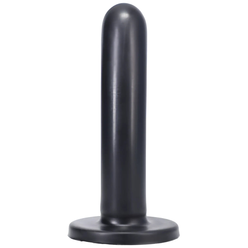 Black silicone dildo with rounded head and flat base medium onyx by tantus for versatile pleasure use